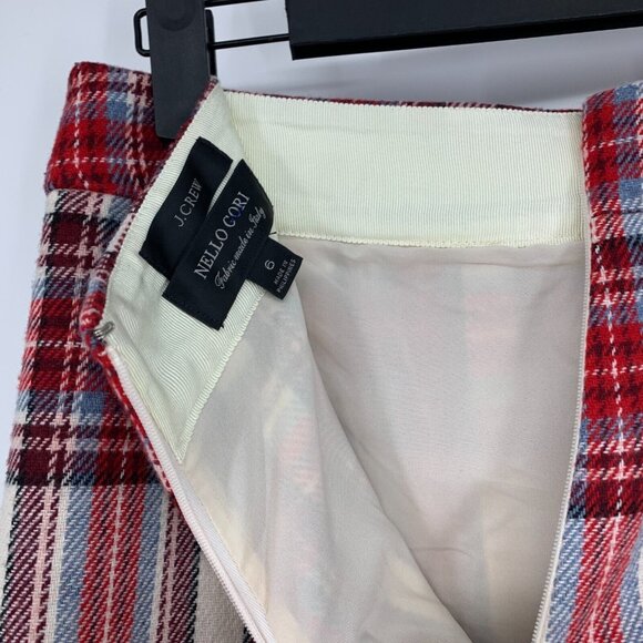 J.Crew Nello Gori Skirt Plaid Wool Blend Pleated Mini Lined - Picture 9 of 11